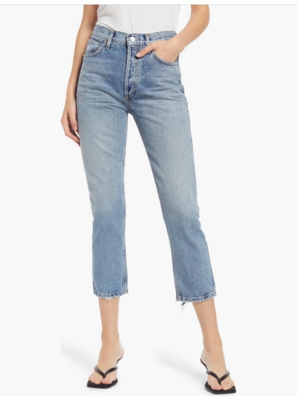 Agolde Light Blue Cropped Ankle Riley Jeans Endless 23